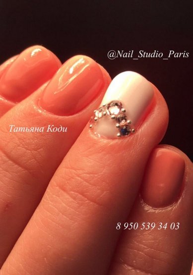 Свадебный маникюр Комбинированный маникюр (Т20332) - Мастер маникюра Татьяна Коди